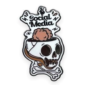Social Media Brain Pin | social media pin | enamel pins
